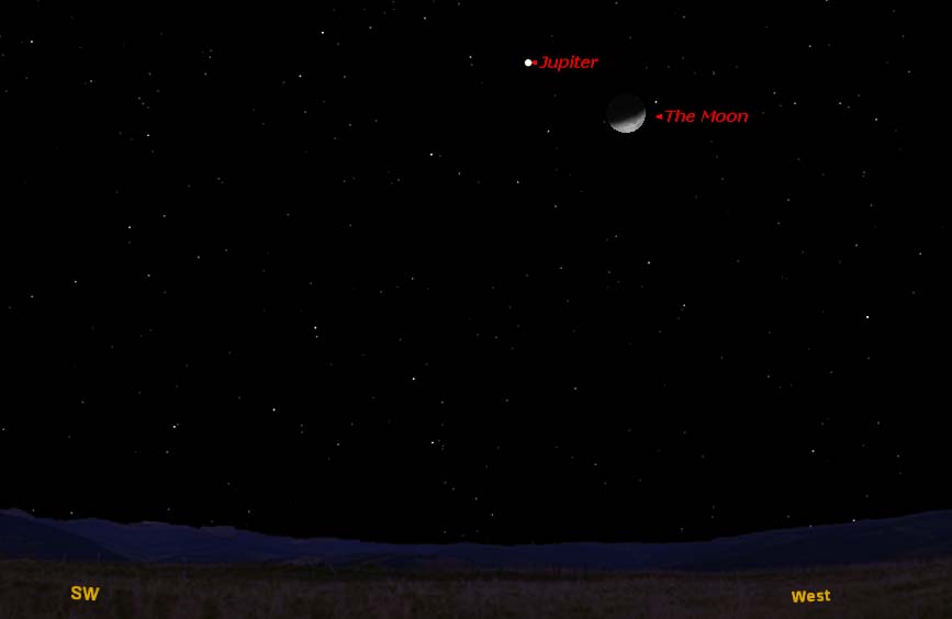 Moon Cozies Up to Jupiter in the Night Sky Sunday